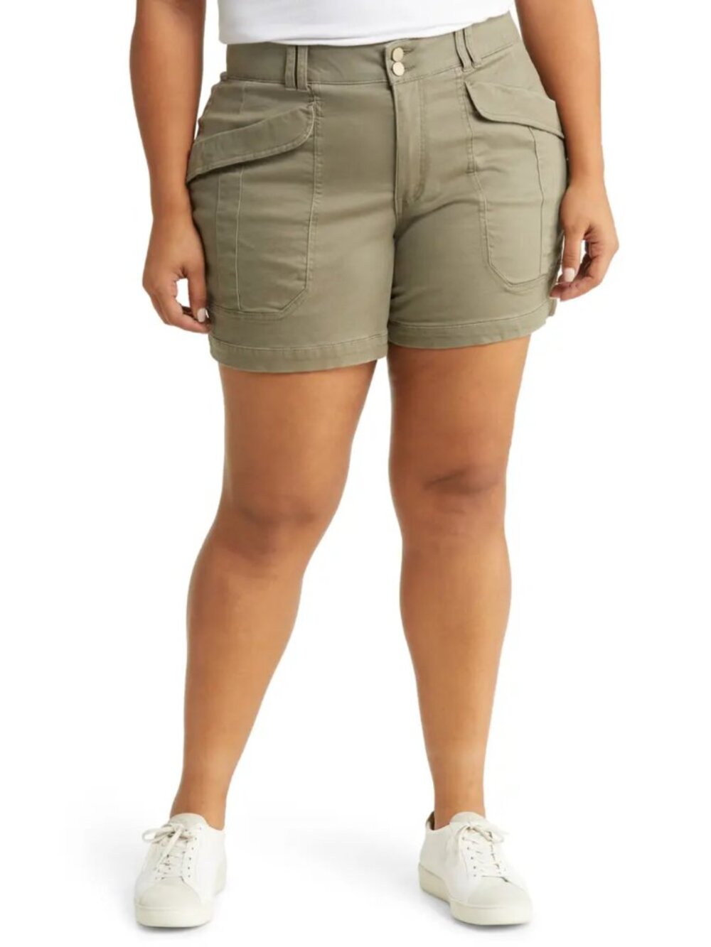 Wit & Wisdom 'Ab' Solution High Rise Shorts Olive Green Plus Size - 24W